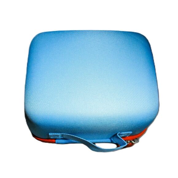 LTGEM Travel Case Blue with Orange Trim Zippered Mesh Net Hard Shell Wrist Strap - Picture 3 of 5